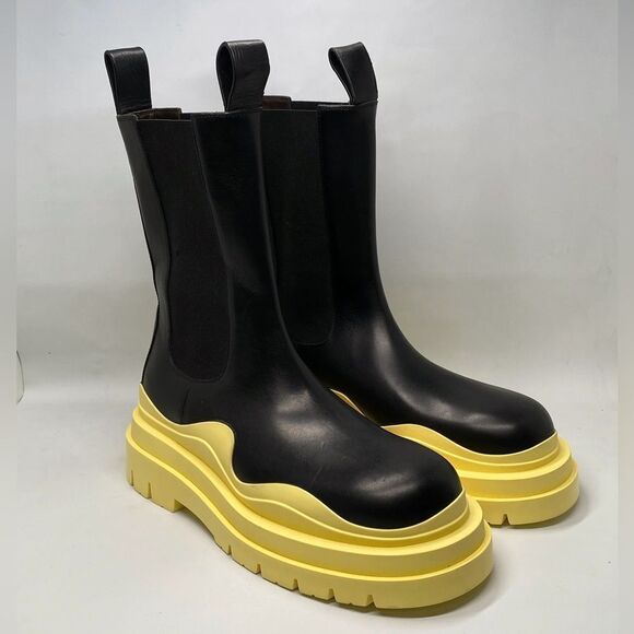 Bottega Veneta Contrast-Sole Leather Tire Men’s Chelsea Boots size 43/us size 10 - Picture 2 of 13
